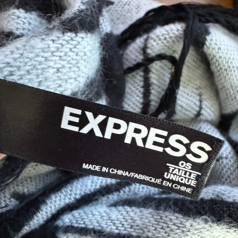 Express Southwestern Poncho Geometric Tribal Knit Fringe Wrap Shawl‎ OS Festival